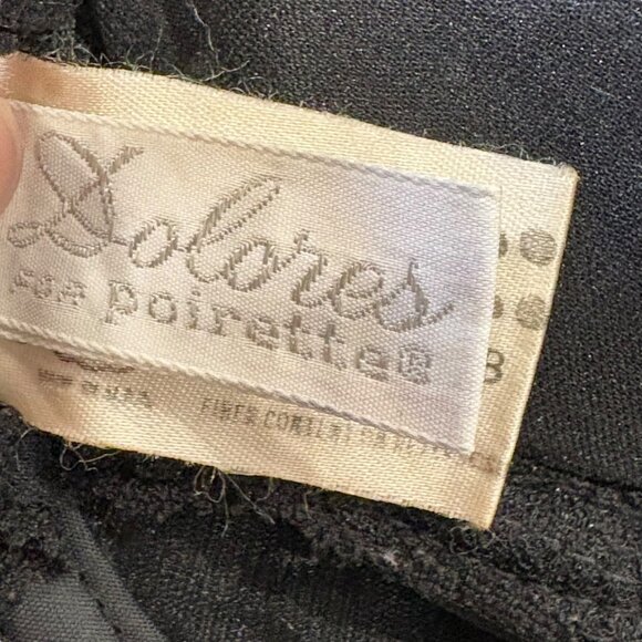 Dolores Poirette Black Lace Bra 34B Underwire Lingerie Vintage Union Made - Picture 6 of 7